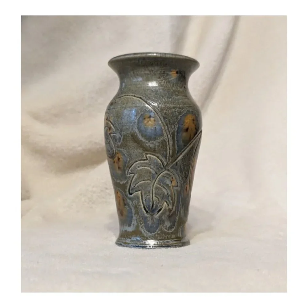 John W. Daulton Handcrafted Pottery Vase Made in W. Virginia U.S.A RARE Vintage